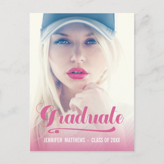 Fet Retro-Rosa | Inbjudan till studentfest (Framsida)