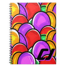 Fet Retro Vågig Pop Art Anpassad Monogram Anteckni