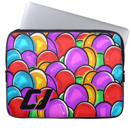 Fet Retro Vågig Pop Art Anpassad Monogram Teknik O Laptop Fodral