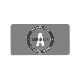 Fet Returadress etc.  Grått Adressetikett