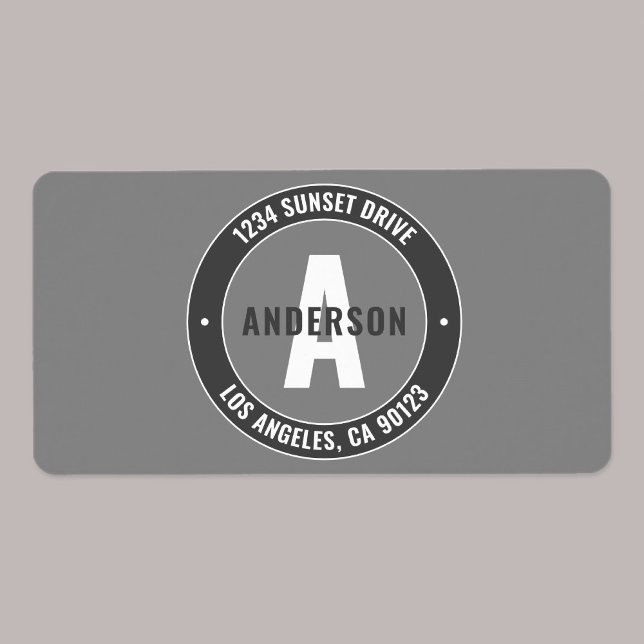 Fet Returadress etc.| Grått Adressetikett (Skapare uppladdad)