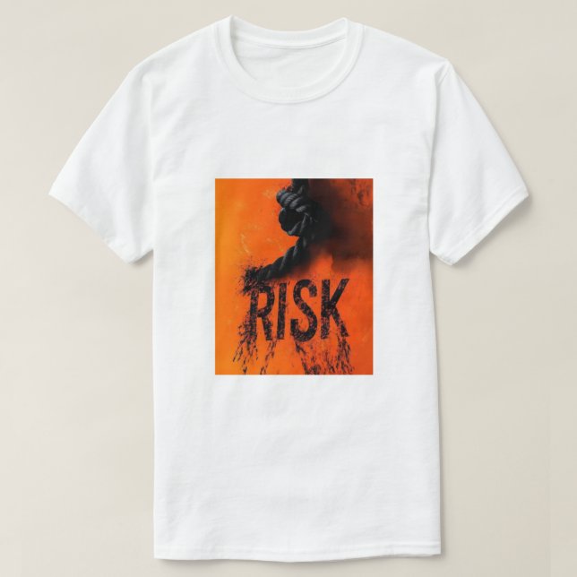 Fet RISK-grafik med Rope - Motivational Distr T Shirt (Design framsida)