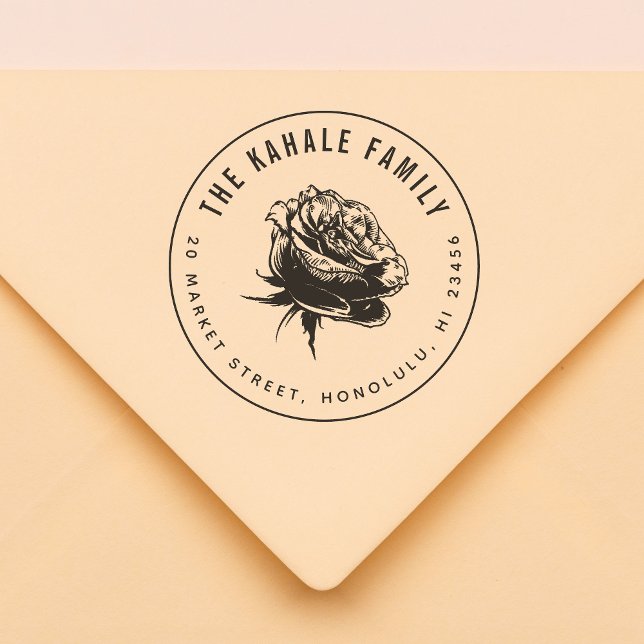 Fet Ro | Anpassningsbar-familjen Namn & Returadres Stämpel (Stamp Mock-up)