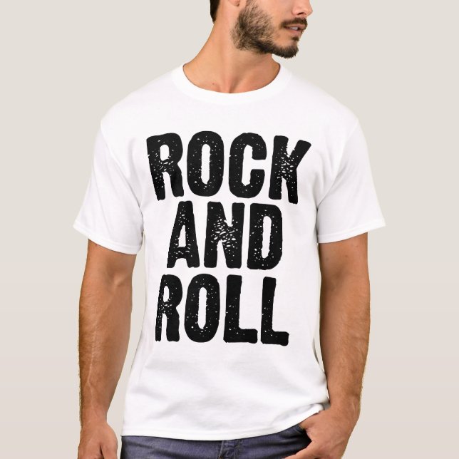 fet rock and roll-logotyp-design t shirt (Framsida)