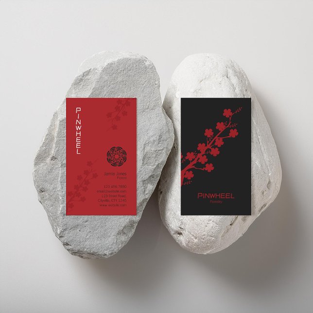 Fet röd Blommigt Visitkort (Skapare uppladdad)