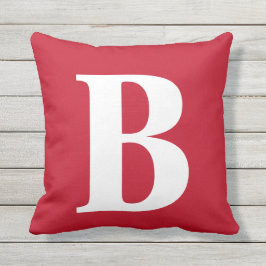 Fet röd monogram utomhusfyllning kudde