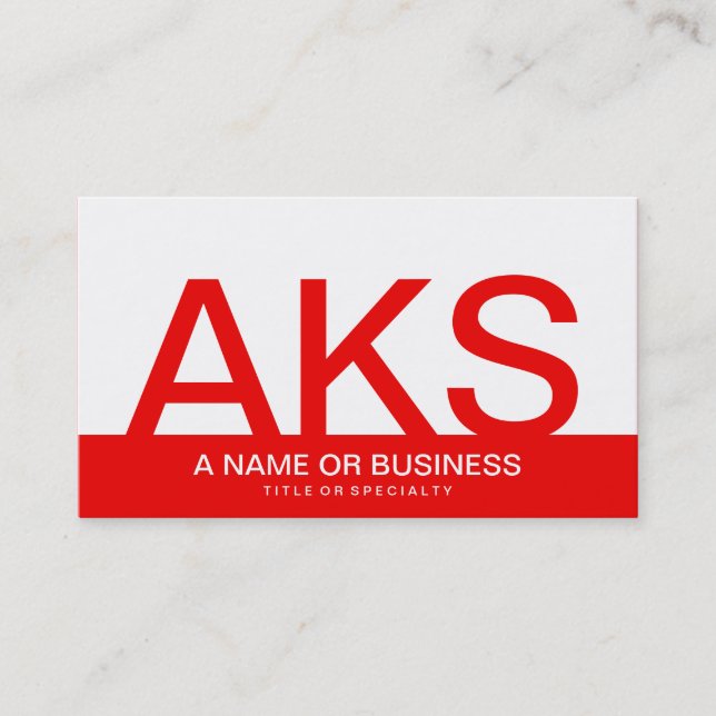 fet röd monogram visitkort (Framsida)