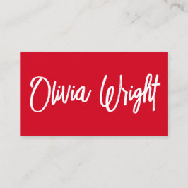 Fet röd Namnteckning skripttypografi Visitkort