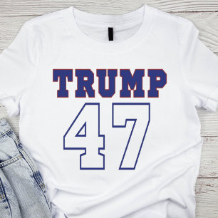 Fet röd och blå trump 47 t shirt