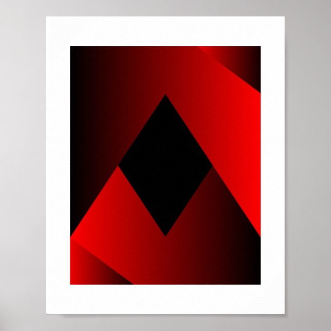 Fet röd och svart geometrisk ram poster (Framsidan)