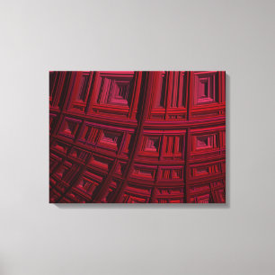 Fet röd rektangel Geometric Fractal Mönster Canvastryck
