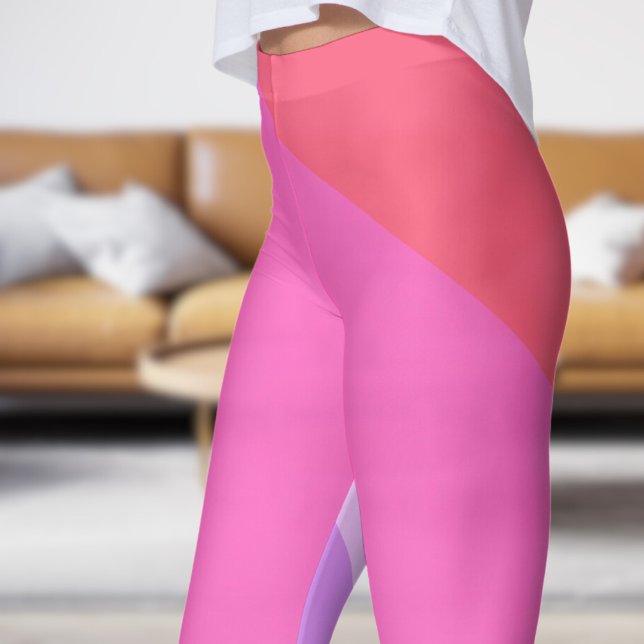 Fet röd toning, Abstrakt Leggings (Bold Red Fade Abstract Leggings)