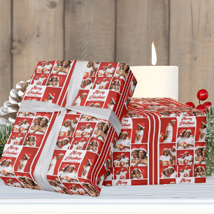 Fet Röda God Jul Foto Collage 2025 Presentpapper