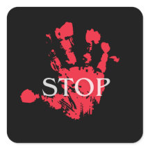 Fet Röda Handavtryck "STOPP" Varningsymbol – Activ