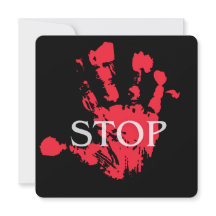 Fet Röda Handavtryck "STOPP" Varningsymbol – Activ