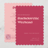 Fet Roligt Girly Rosa Magenta Bachelorette Helg