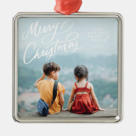 Fet Roligt Hand Lettered God jul Julgransprydnad Metall