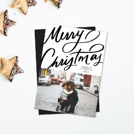 Fet Roligt Hand Lettered God jul Julkort