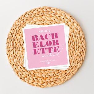 Fet Rosa Bachelorette Helg Pappersservett