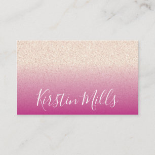 Fet Rosa Feminine Glitter Visitkort