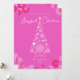 Fet Rosa Festive Calligraphy God jul Julkort