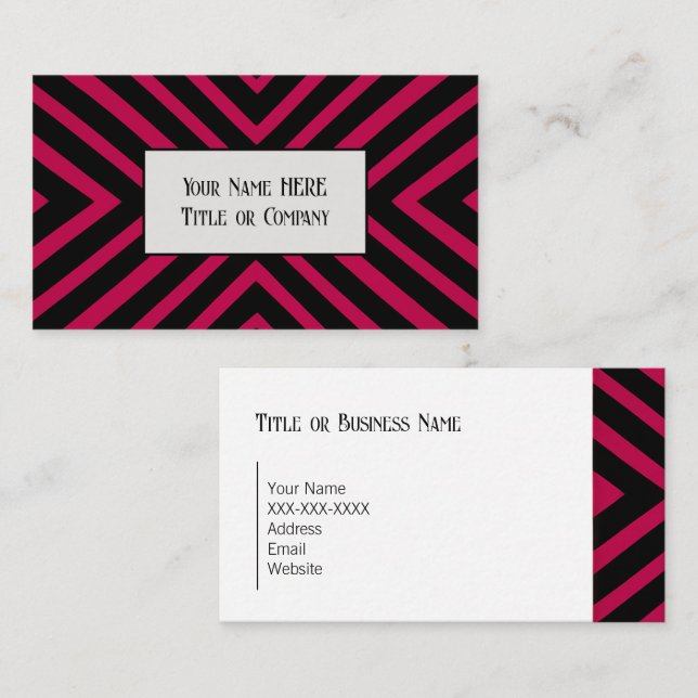 Fet Rosa Geometriskt Affärskort Visitkort (Fram/baksida)