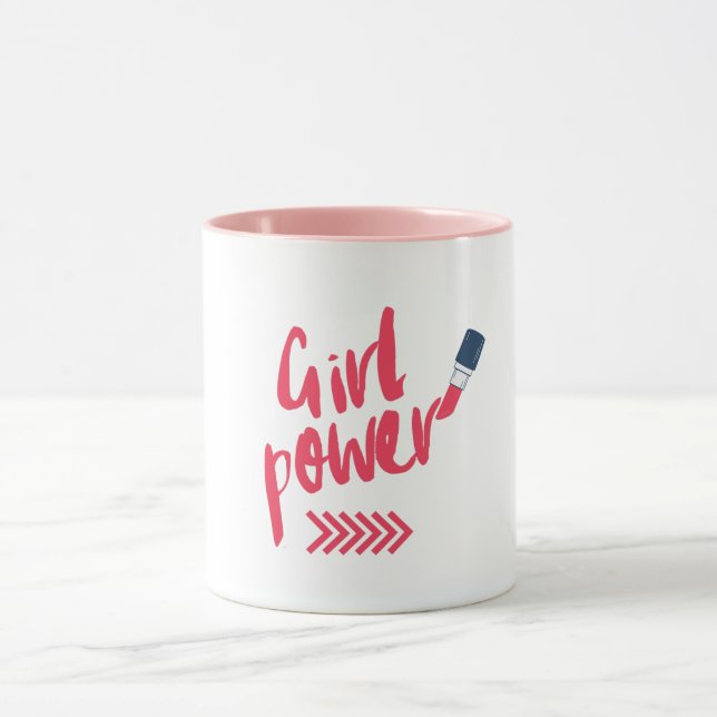 Fet Rosa Girl Girl Power Mugg (Center)