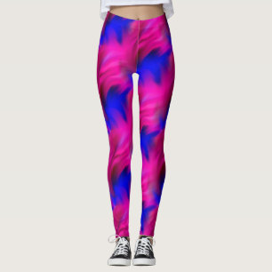 Fet Rosa och blå Abstrakt art Mönster Leggings