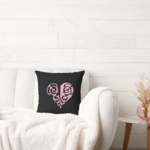 Fet Rosa och svart filigree Heart