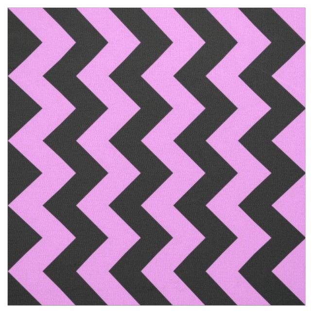 Fet Rosa och svart Zigzag Geometric Fabric Tyg (Provkarta)