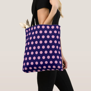 Fet Rosa Polka dots på marinblått Tygkasse
