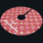 Fet Rosa Red Guld Geometric Personlig Namn Julgransmatta Borstad Polyester<br><div class="desc">Bold Rosa Red Guld Geometric Personlig Namn Brushed Polyester Träd Skirt</div>