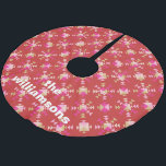 Fet Rosa Red Guld Geometric Personlig Namn Julgransmatta Borstad Polyester<br><div class="desc">Bold Rosa Red Guld Geometric Personlig Namn Brushed Polyester Träd Skirt</div>