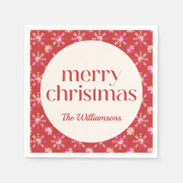 Fet Rosa Red Guld Geometric Personlig Namn Pappersservett