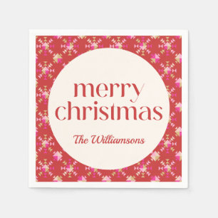 Fet Rosa Red Guld Geometric Personlig Namn Pappersservett