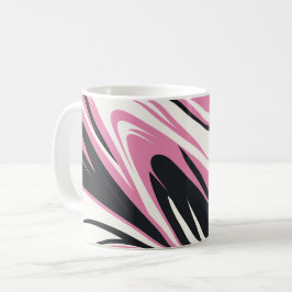 Fet Rosa, svartvitt Abstrakt Kaffemugg