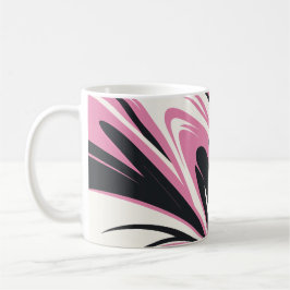 Fet Rosa, svartvitt Abstrakt Kaffemugg