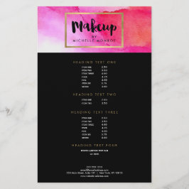 Fet Rosa Vattenfärger Makeup Artist Flyer