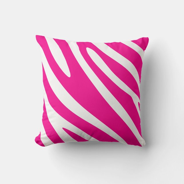 Fet Rosa Zebra ränder Kudde (Framsida)