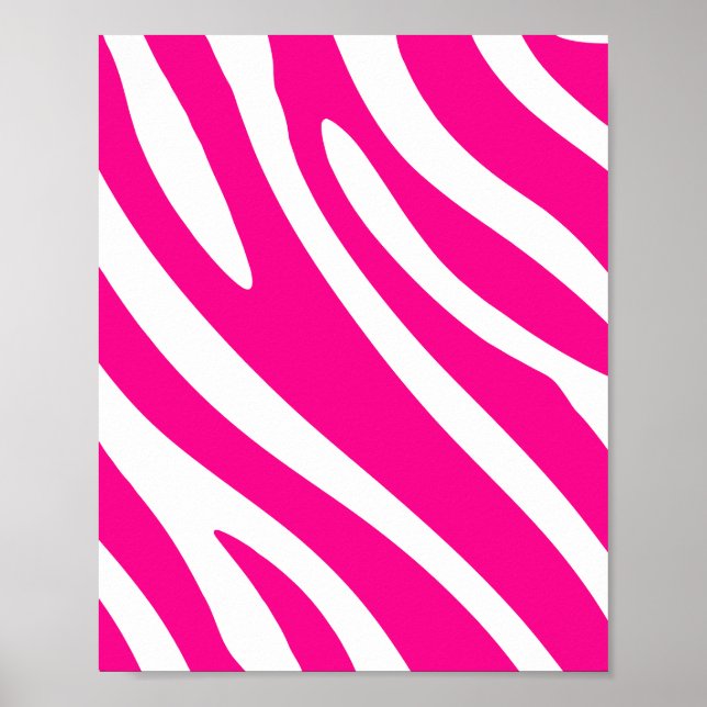 Fet Rosa Zebra ränder Poster (Framsidan)