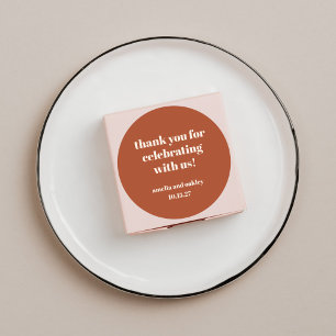 Fet Rust Fall Retro Personligt bröllp Tack Runt Klistermärke