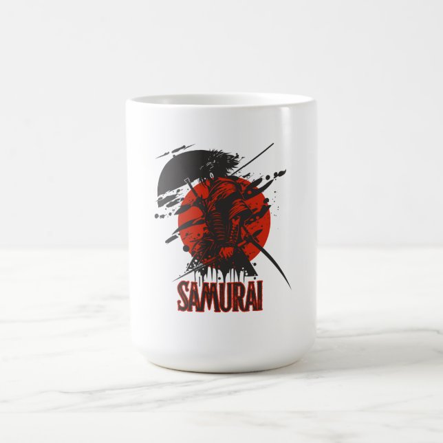 Fet Samurai Warrior - Japansk konst Kaffemugg (Center)