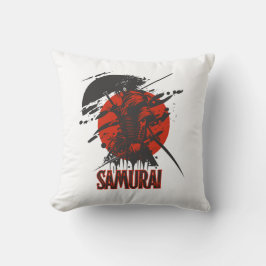 Fet Samurai Warrior-kudde - japansk konst Kudde