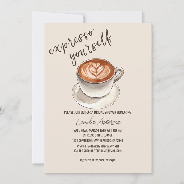 Fet Sans Serif Fet inbjudan espresso dig själv (Framsida)
