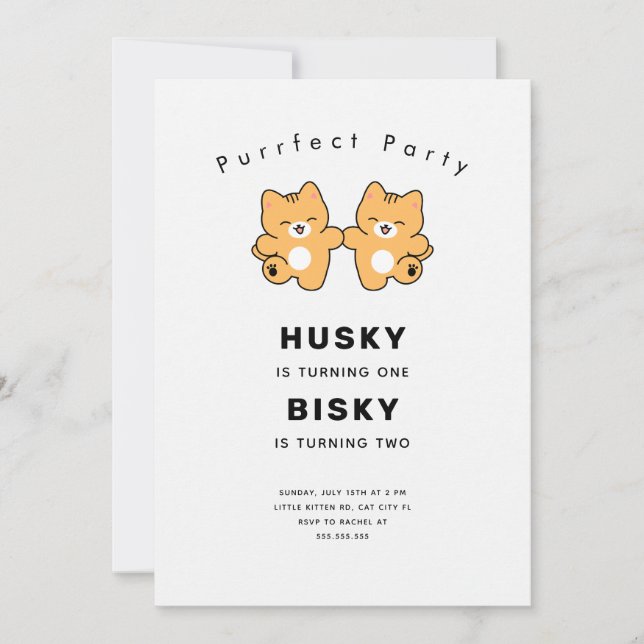 Fet Sans Serif	Fet Inbjudan | purrfect (Framsida)