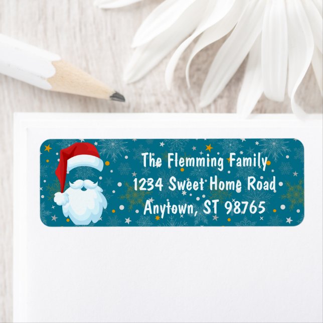 Fet Santa Anpassad jul Returadress Etikett (Insitu)