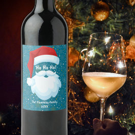 Fet Santa Anpassad jul Vinflaska Etikett