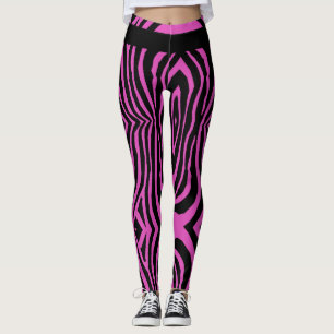 FET SHOCK ROSA & BLACK ANIMAL PRINT RAND MÖNSTER LEGGINGS
