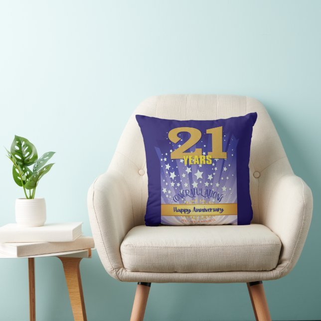 Fet siffra - 21 Års CUSTOM 12-stegs jubileum Kudde (Stol)