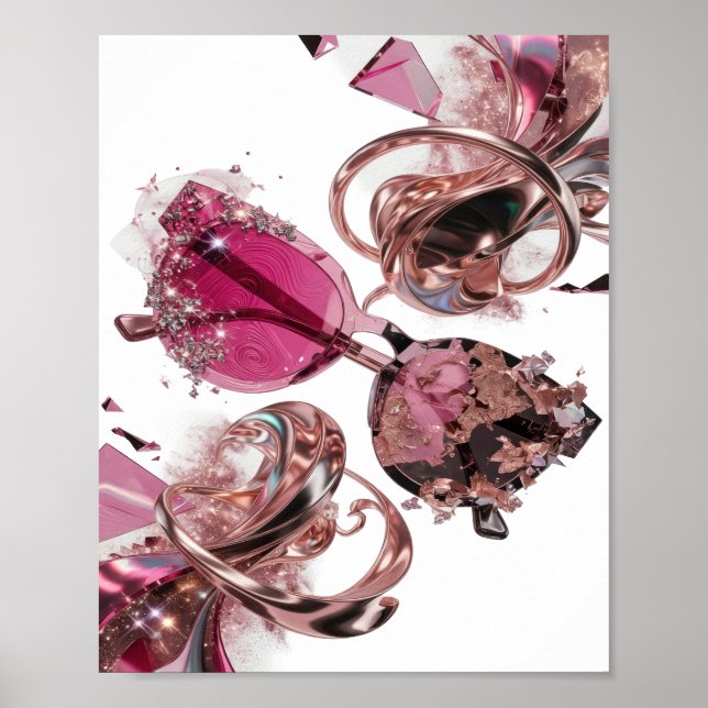 Fet Silver ABSTRAKT KONST Design v3 Poster (Framsidan)